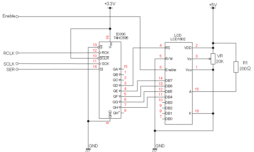 LCD制御回路図