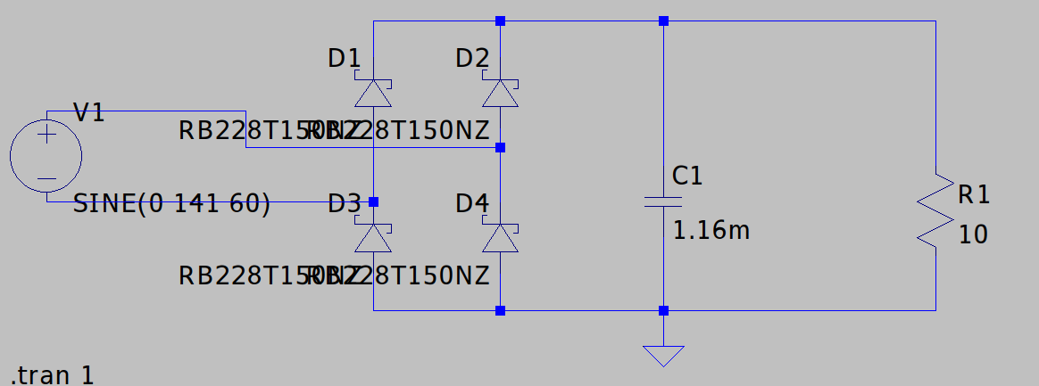 全波整流回路(抵抗負荷)